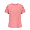 thumbnail image 4 of Timegard Tops for Women Summer Ribbed Crewneck Short Sleeve Basic Tee Casual Loose Shirts Tops blouse, 4 of 7