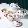 thumbnail image 2 of mmirethe Ceramics Colorful Ceramic Bowls Set For Vibrant Table Settings Versatile Ceramic Bowl With Lid Vertical Grain, 2 of 6