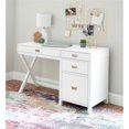thumbnail image 2 of Linon Peggy Side Storage Wood Desk with 4 Drawers Rose Gold Hardware in White, 2 of 20