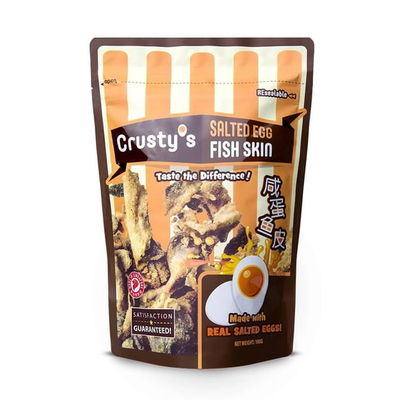 Collation aux œuf salé peau de poisson frit croustillant