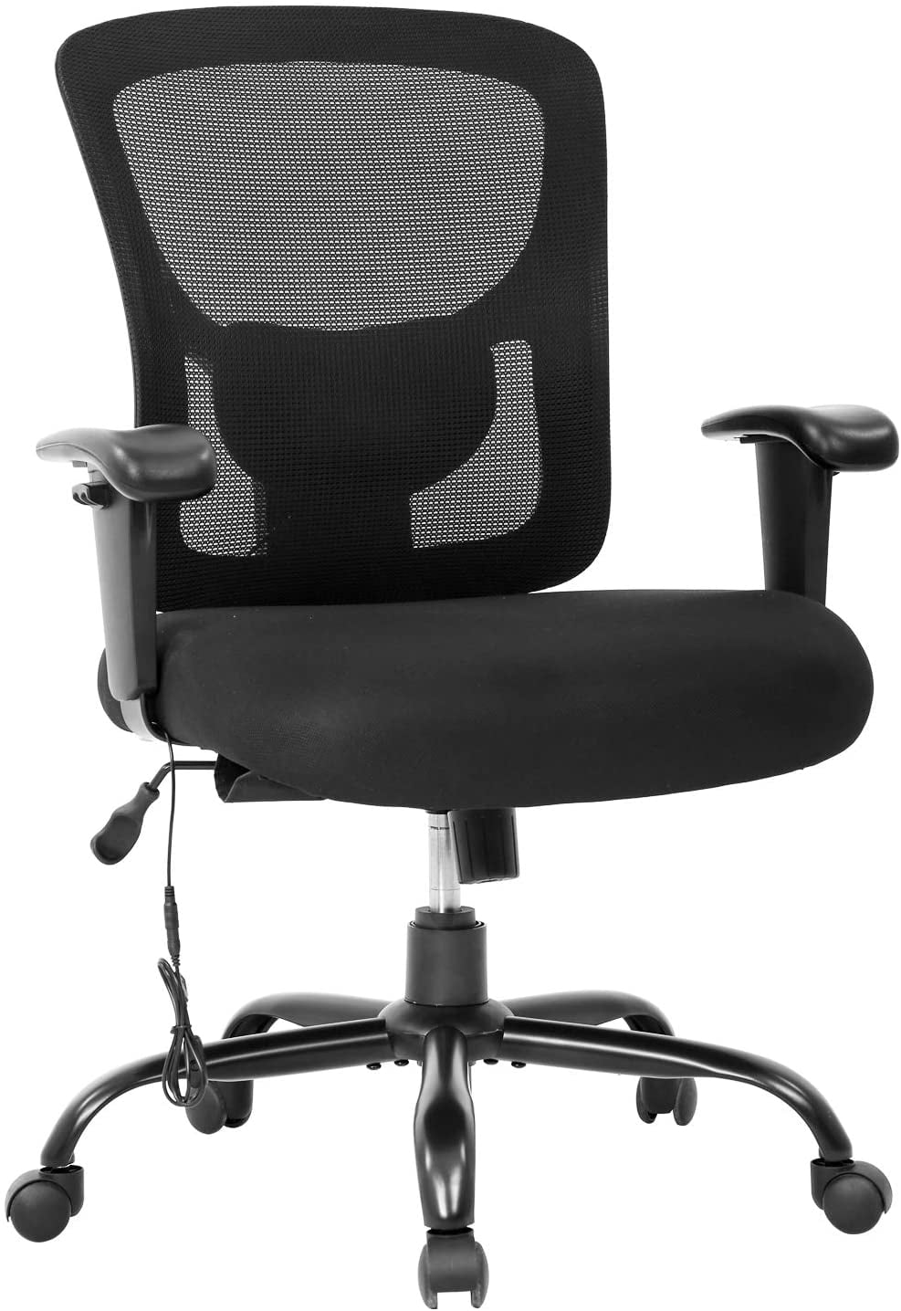 BestOffice Big and Tall Office Chair 400lbs Cheap Desk Chair Mesh Computer Chair with Lumbar Support Wide Seat Adjust Arms Rolling Swivel High Back Task Executive Ergonomic Chair for Women Men,Black