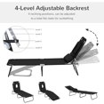 thumbnail image 3 of CoSoTower Adjustable Outdoor Lounge Chair, Garden Folding Chaise Lounge with Face Hole Reclining Tanning Chair Seat, Folding Camping Beach Lounging Bed w/ Support Pillow, Black, 3 of 6