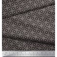 thumbnail image 3 of Soimoi Black Cotton Cambric Fabric Arrow & Diamond Geometric Print Fabric by Yard 42 Inch Wide, 3 of 5
