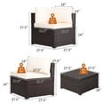 thumbnail image 3 of Costway  6PCS Patio Rattan Furniture Set Sectional Cushioned Sofa Deck Beige, 3 of 10