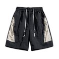 thumbnail image 1 of BADHUB Summer Savings Clearance! Drawstring Cargo Shorts for Men Color Block Elastic Waist Work Shorts Lightweight Zipper Multi Pocket Shorts Khaki XL, 1 of 7