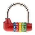 thumbnail image 2 of TISHITA 5-Digit Security Zinc Alloy Combination Lock Luggage Suitcase Padlock Red 6.5x6.5cm, 2 of 7