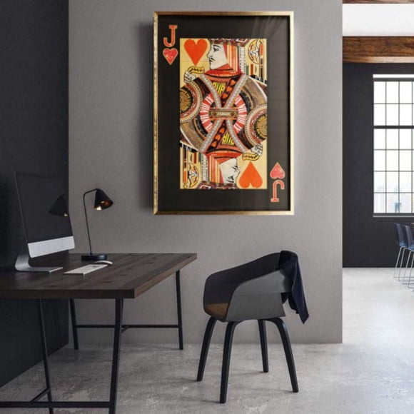 Carte à jouer valet de coeur rouge<br>(57" H x 39" L x 1,5" P)