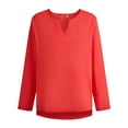 thumbnail image 2 of Yuyuzo Long Sleeve Shirts for Men Cotton Linen Notch V Neck Solid Color Casual Fall Winter Basic Tops, 2 of 5
