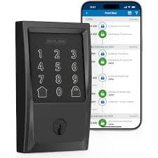 Schlage Encode Matte Black Electronic Smart WiFi Keyless Entry Deadbolt Lock with Century Trim Rated AAA