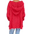 thumbnail image 4 of Pull Femmes Mode en Vrac Grande Taille Capuche de Couleur Unie Manches Longues Pull Tops, 4 of 8