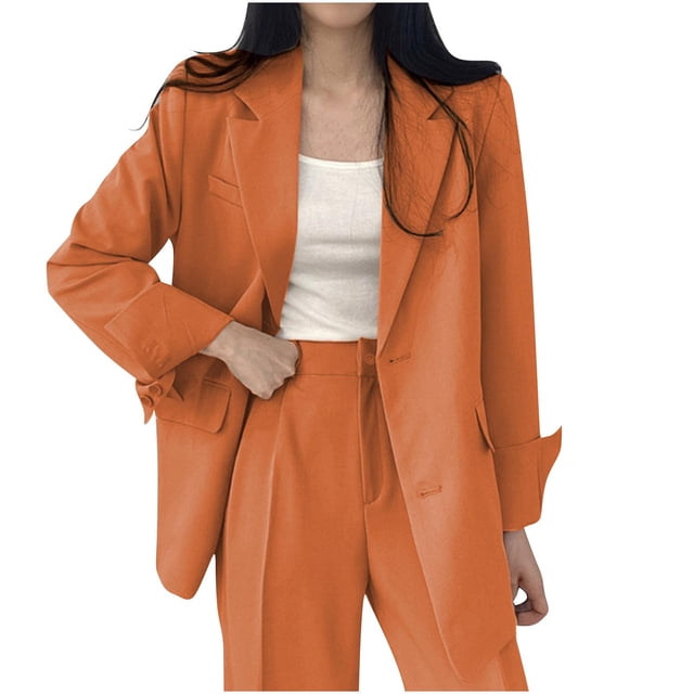 Birdeem Womens Tops Long Sleevewomens Solid Color Buttons Pockets Long Sleeve Top Suit Coat Suit Coatlong Sleeve Womens Tops