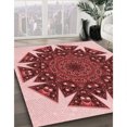 thumbnail image 3 of Ahgly Company Tapis d'Intérieur Lavable en Machine Carré Transitionnel Rose Pastel, 3 Pieds Carré, 3 of 7