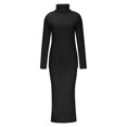 thumbnail image 4 of KIHOUT Womens 2 Piece Outfits Solid Color Long Sleeve Loose High Neck Sweater Tops and Skirt Lounge Set, 4 of 6