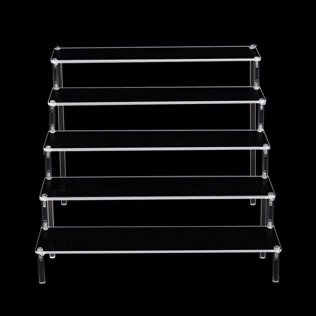 Langgg Clear Acrylic Display Riser Stand Perfume Cosmetics Holder for Decoration 29.5x41.5x25cm