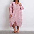 thumbnail image 2 of Robe Chemise pour Femmes à Manches Longues et Col Rabattu à Rayures, 2 of 9