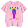 thumbnail image 4 of AJIWYH Uniformes pour Filles, Chemise Décontractée Imprimée à Col Rond à Manches Courtes pour Filles T-Shirt Chemise Décontractée, Chemises d'Uniforme Dorées pour Filles de 12-13 Ans, Rose Pâle, 4 of 4
