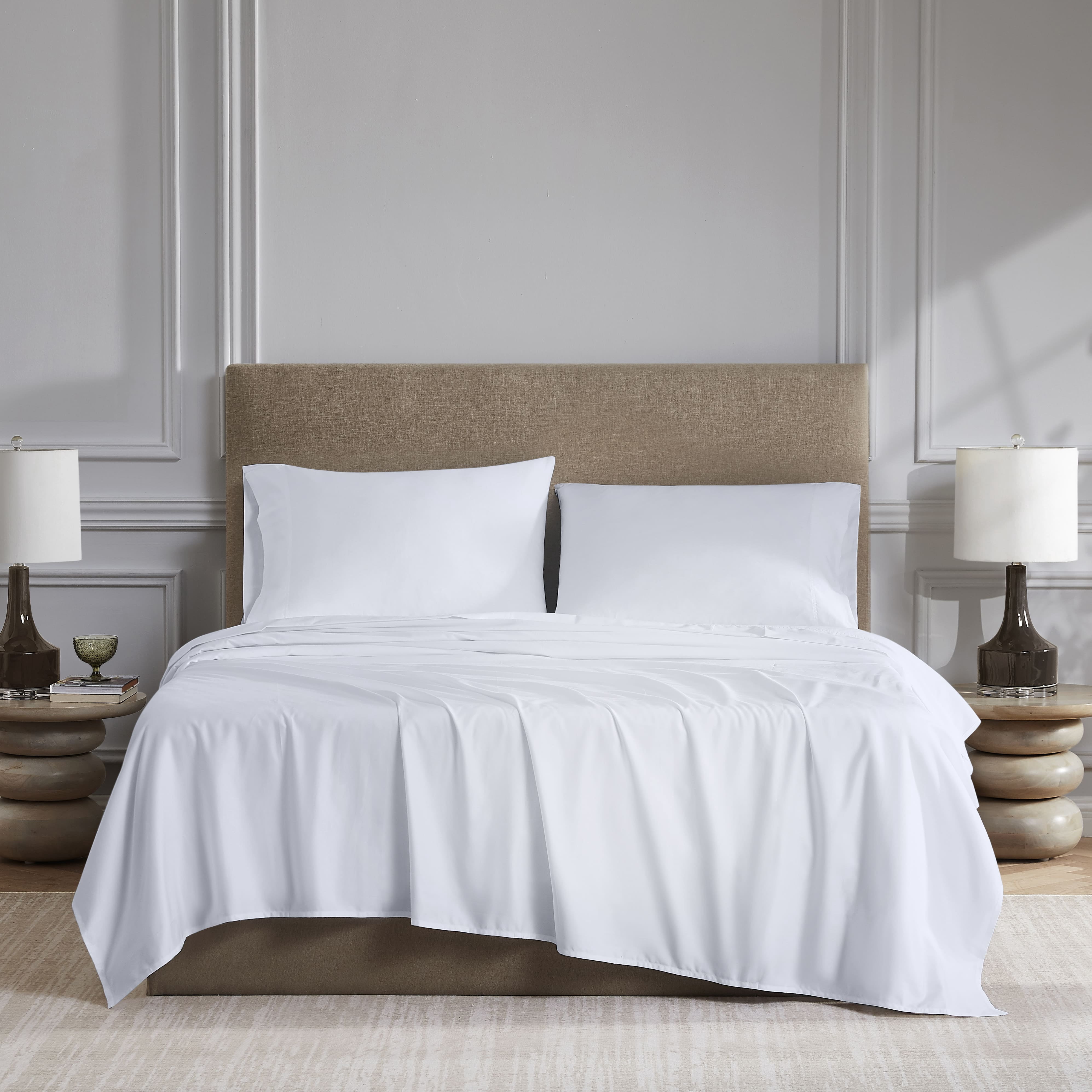 Drap plat en percale brossée 300 fils de Hometrends