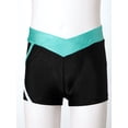 thumbnail image 4 of Hansber Shorts de Danse pour Enfants Taille Basse Élastiques Extensibles Moulants Bas de Course Shorts de Natation pour Filles Bleu Vert 10, 4 of 7
