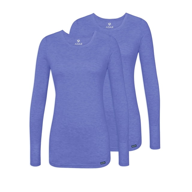 Adar sous-Couches pour Femmes, Lot de 2 - T-Shirt de sous-Couche à Manches Longues Confortable