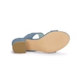 thumbnail image 3 of BLISSFUL STEP Women's Shoes Dual Straps Mid Block Heel Slide Sandals Haze Blue 7, 3 of 8