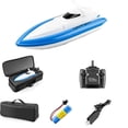 thumbnail image 1 of RC Boat  2.4G Remote Control Boat for Pools and Lakes Pond Garden  Blue  1 Battery, 1 of 5