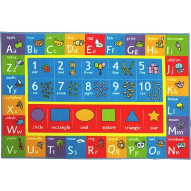 KC Cubs collection de récréation Alphabet ABC, nombres et formes d'apprentissage éducatif et tapis de jeu pour enfants et enfants chambres et salle de jeux