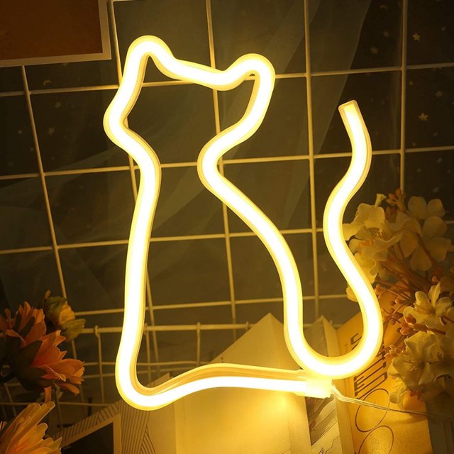 LED Kitty Shaped Neon Light USB Battery Powered,Energy Efficient,Suit for Home and Events,Easy Installation,Ambient Lighting,Long Lasting