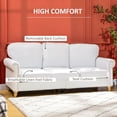 thumbnail image 4 of HOMCOM 3-Seater Sofa Couch Modern Linen Fabric Sofa with Rubberwood Legs, 4 of 10
