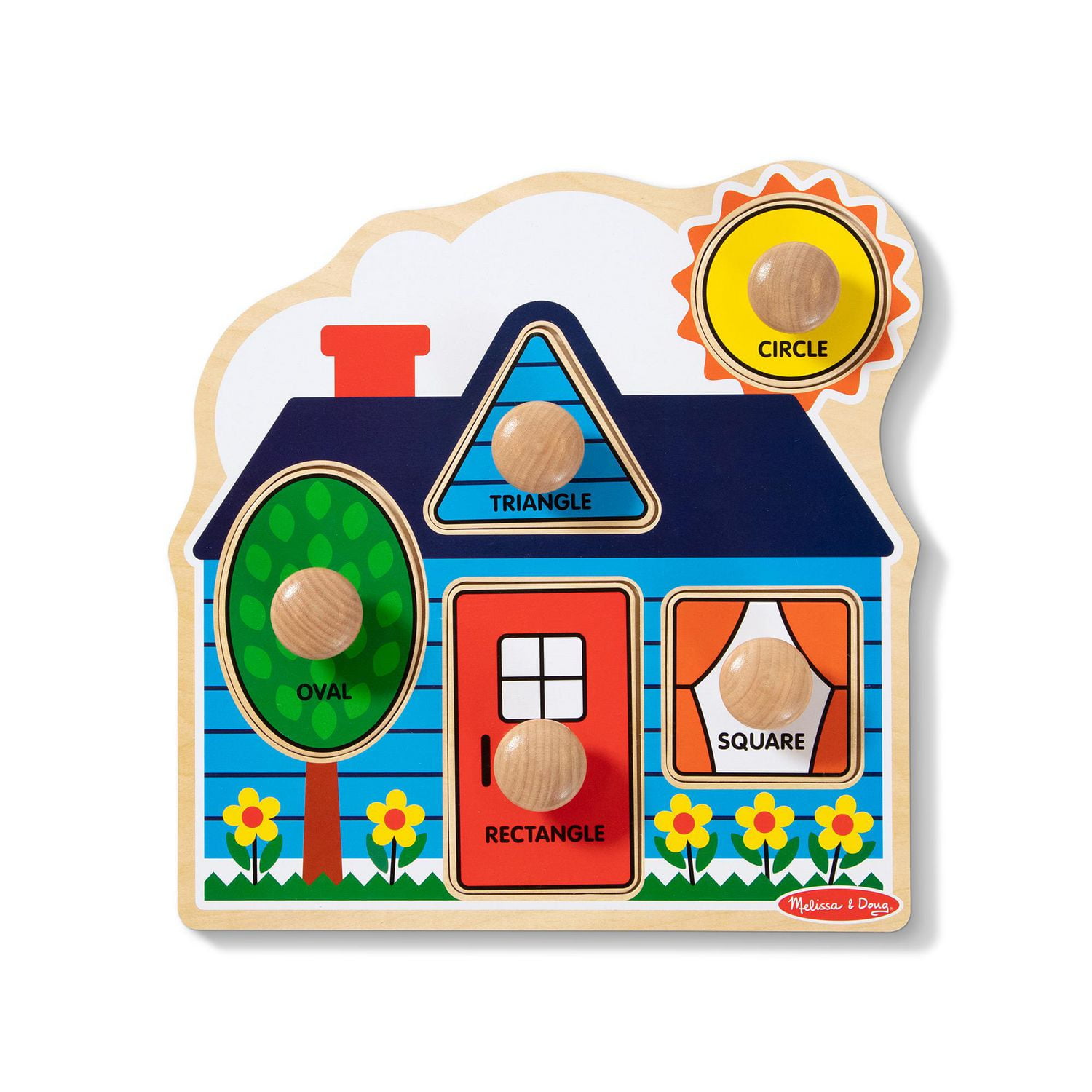 Melissa & Doug First Shapes Casse-tête en bois Jumbo Peg