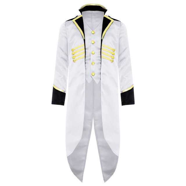 Yhong Garçons Filles Corset Renaissance Veste Queue-de-Pie Médiévale Smoking Long Steampunk Blanc 16