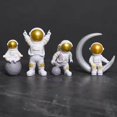 thumbnail image 3 of 4 Pcs Astronaut Statue Figurine de Spaceman Décoration Maison Or Blanc, 3 of 7