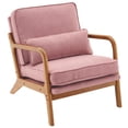thumbnail image 1 of Ktaxon Mid Century Modern Accent Chair, Linen Fabric Armchair with Solid Wood Frame Pink, 1 of 10