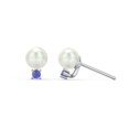 thumbnail image 1 of Freshwater Pearl with Birthstone Stud Earrings, 1 of 2