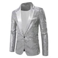thumbnail image 4 of Silver Man Work Office Formal Prom Party Evening Gowns Modest Jacket Blazer Outfits for Mens Colorful Sequin Sparkly Dance Costumes Cosplay Fall Winter 2025 L, 4 of 4