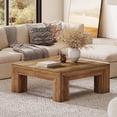 thumbnail image 2 of Tribesigns Table Basse Carrée de 39,4 Pouces avec Pieds Robustes, Grande Table Centrale de Style Farmhouse pour Salon, Brun Rustique, 2 of 7