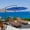 Blue, variant on Gymax 10 ft Patio Cantilever Offset Umbrella Yard Garden Outdoor w/ 8 Ribs Burgundy
