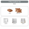 thumbnail image 2 of Regency Heights 7-Piece Queen Bed in a Bag Set, Reversible Comforter with Sheet Set and Shams, Burnt Orange, Solid Color, 2 of 7
