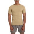 thumbnail image 1 of cfhntfmh Men's Muscle T Shirts Ribbed Knit Stretch Short Sleeve Round Neck Workout Tees Solid Color Slim Fit Knit Shirts, 1 of 7