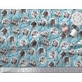 thumbnail image 3 of Soimoi Moss Georgette Fabric Rocket,Planet & Astronaut Animal Print Sewing Fabric Yard 42 Inch Wide, 3 of 3