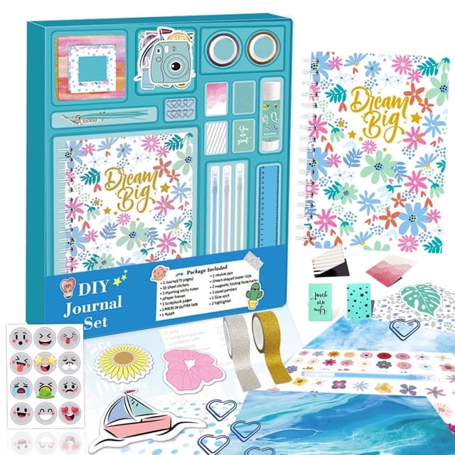 EIGTHTAIL Gifts for Girls Age of 8 9 10 11 12 13 Years Old and Up DIY Journal Set Personalized Diary Stuff for Tweens Teens Decorate Your Organizer Journaling Arts Craft Kit. Ideal To
