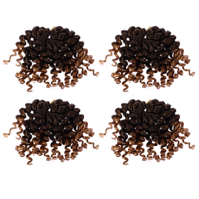 EeaseCA 4 Pcs Torsades Crochet Tresses Torsades Bouclées Synthétiques Extension de Cheveux