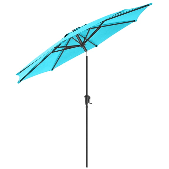 SONGMICS 9ft Patio Umbrella With 8 Ribs, Outdoor Market Table Umbrella, Sun Shade for Garden Balcony, Turquoise