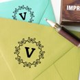 thumbnail image 2 of Printtoo Octagon Celtic Swirl Frame Letter V Monogram Wood Mounted Rubber Stamp Office Stationary, 2 of 5