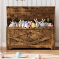thumbnail image 2 of EDTara Coffre de Rangement, Banc de Rangement pour Jouets en Bois, Coffre à Jouets Moderne à Dessus Relevable avec Charnière de Sécurité pour Entrée, Chambre, Salon, Supporte 300 Lb et Assemblage Facile, 2 of 7