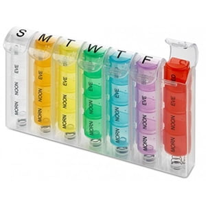 MEDca Pop-Up Weekly Pill Organizer, Single Box and 4 Daily Compartments