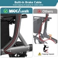 thumbnail image 4 of Walkers for Seniors, Rollator Walker with Seat, 8" Rubber Wheels All Terrain Rollator Walker with Backrest, Aluminum Walkers Built-in Cable, Foldable and Adjustable Height for Seniors, Black, 4 of 9