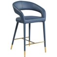 thumbnail image 1 of Meridian Furniture Tabouret en Similicuir Bleu Marine Destiny, 1 of 6