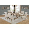 thumbnail image 2 of Ensemble de Salle à Manger Rustique en Bois Naturel 7pc avec Table Extensible + Chaises en Lin Beige, 2 of 6