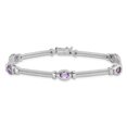 thumbnail image 4 of 925 Sterling Silver Textured Polished Box Catch Closure Amethyst Bracelet 7 Inch Box Clasp Measures 7mm Wide Jewelry Gif, 4 of 4