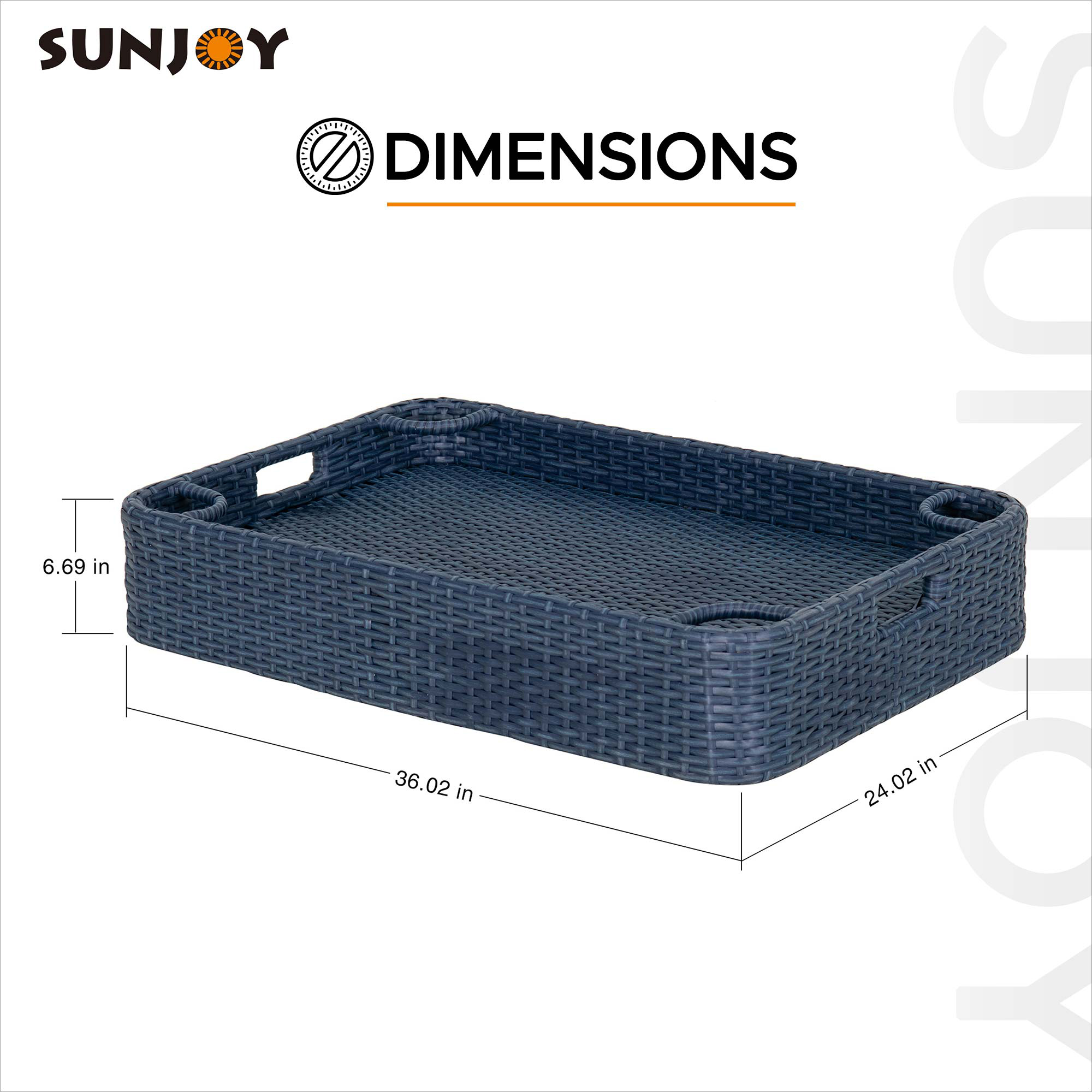 Sunjoy Floating Pool Canopy with Add-on 36x24 in. Wicker Tray,Gray